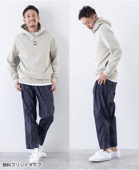 デニム テーパード パンツ プリントタイプ