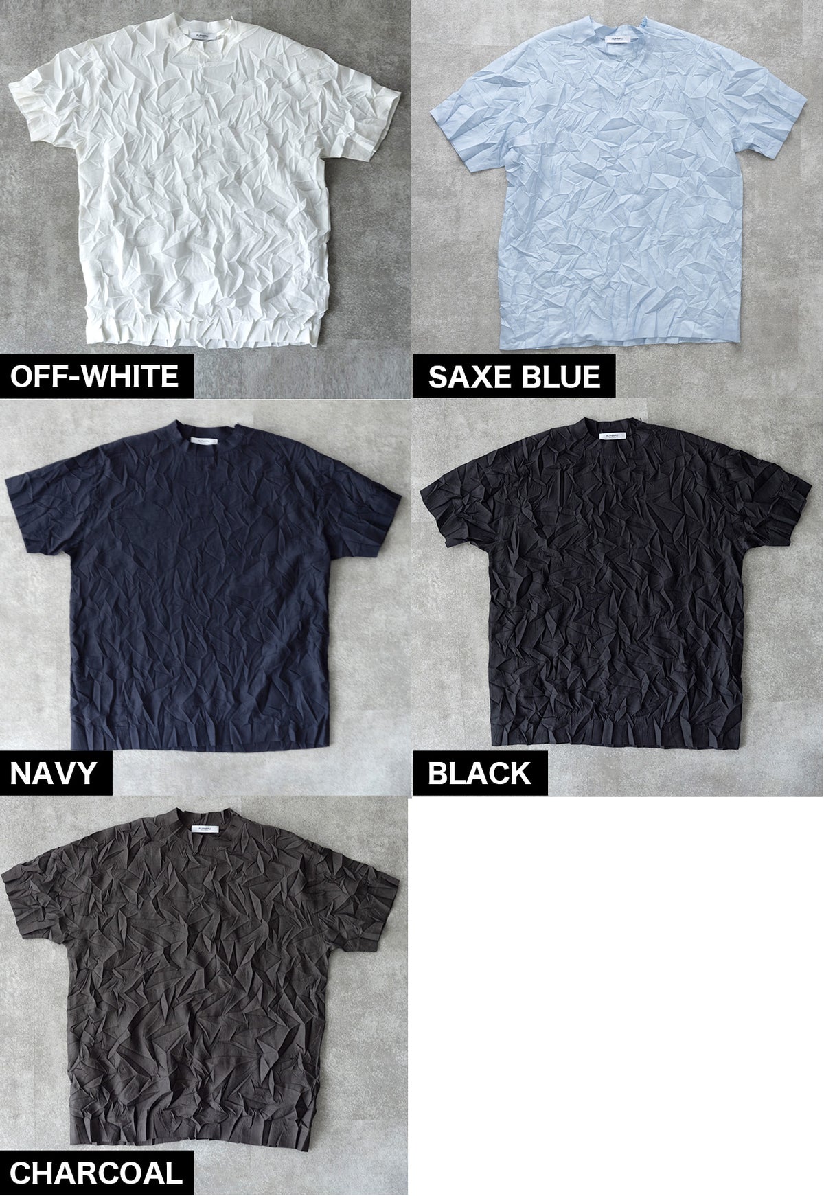 クラッシュプリーツTシャツ